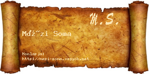 Mázi Soma névjegykártya